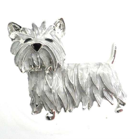 Gold Tone Westie West Highland Terrier Dog Art Brooch